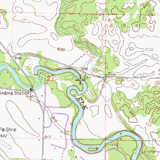 Topographic Map of Tibbits Brook, MN