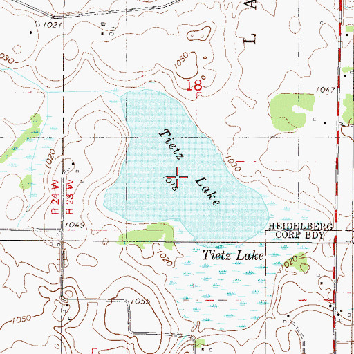 Topographic Map of Tietz Lake, MN