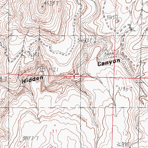 Topographic Map of Jump Canyon, AZ