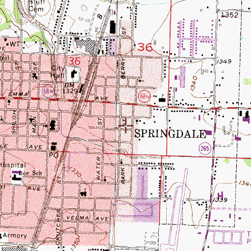 Topographic Map of Eastside Youth Center, AR