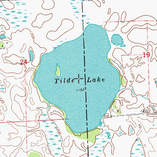 Topographic Map of Tilde Lake, MN