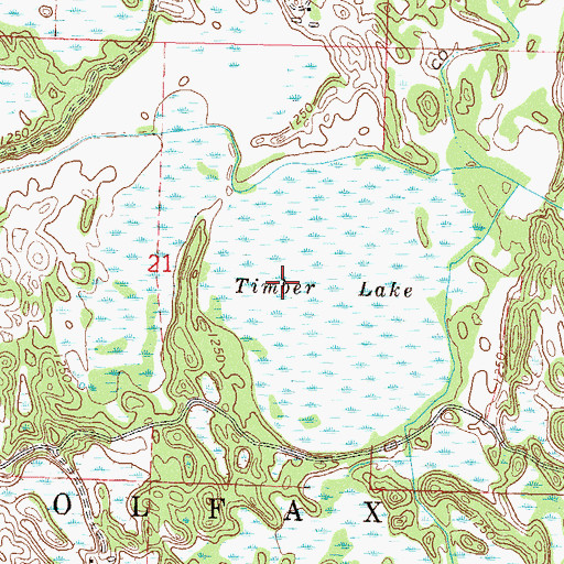 Topographic Map of Timber Lake, MN