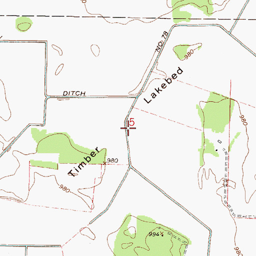 Topographic Map of Timber Lakebed, MN