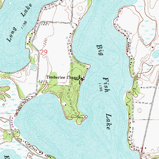 Topographic Map of Timberlee Chapel, MN