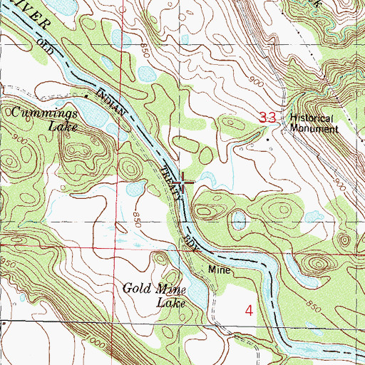 Topographic Map of Timms Creek, MN