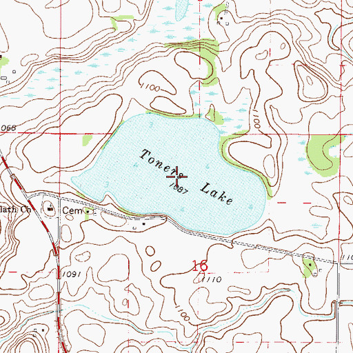 Topographic Map of Toners Lake, MN