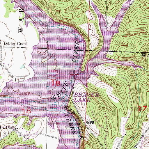 Topographic Map of Ellis Ford (historical), AR
