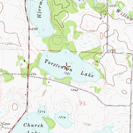 Topographic Map of Torstenson Lake, MN