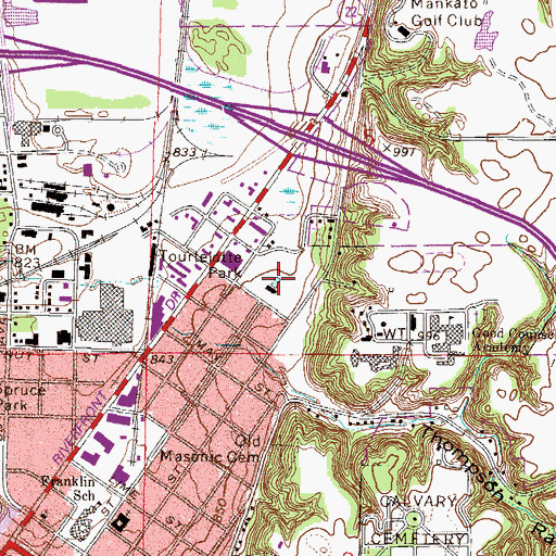 Topographic Map of Tourtelotte Park, MN