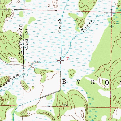 Topographic Map of Tower Creek, MN
