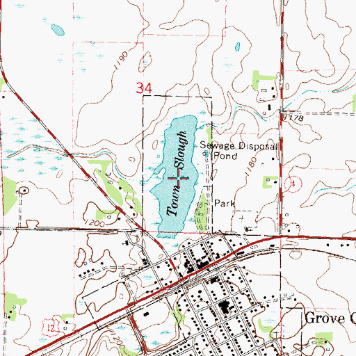 Topographic Map of Grove Lake, MN