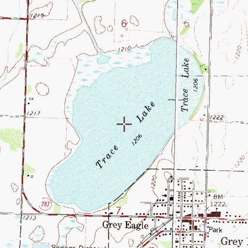 Topographic Map of Trace Lake, MN