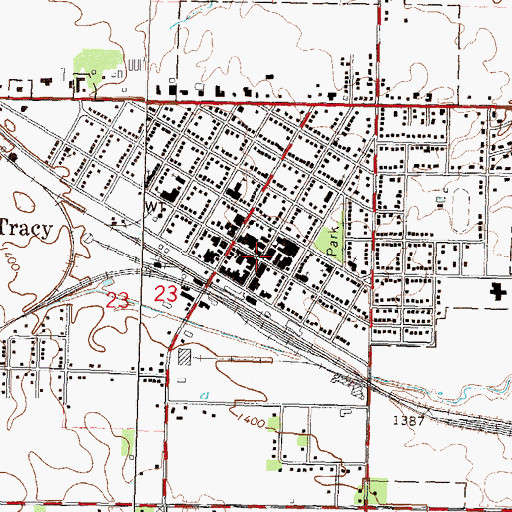 Topographic Map of Tracy, MN