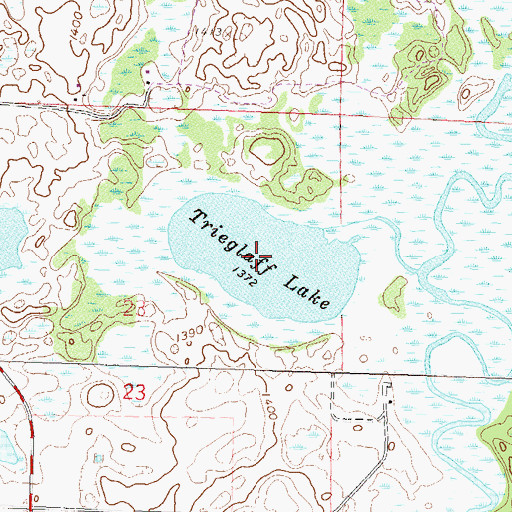 Topographic Map of Trieglaff Lake, MN