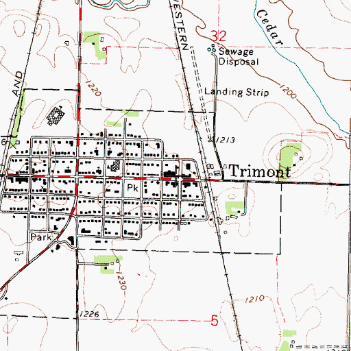 Topographic Map of Trimont, MN