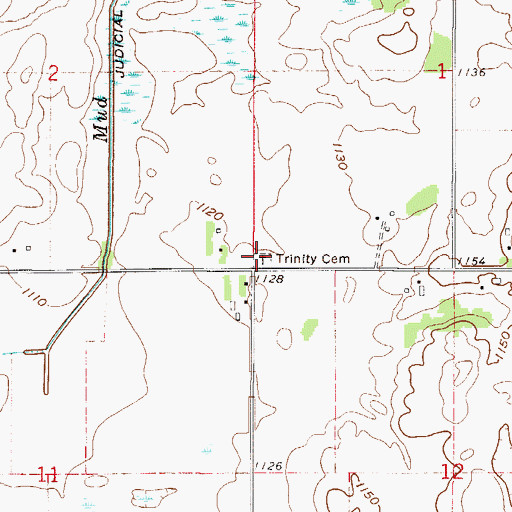 Topographic Map of Trinity Cemetery, MN