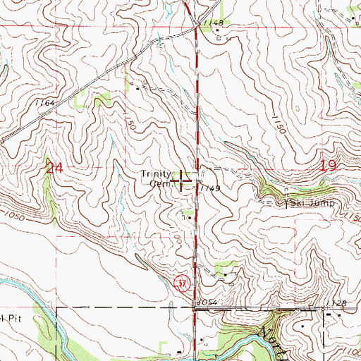 Topographic Map of Trinity Cemetery, MN