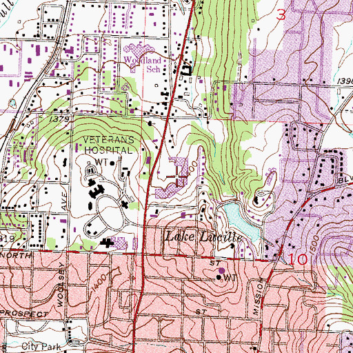 Topographic Map of Evelyn Hills Shopping Center, AR