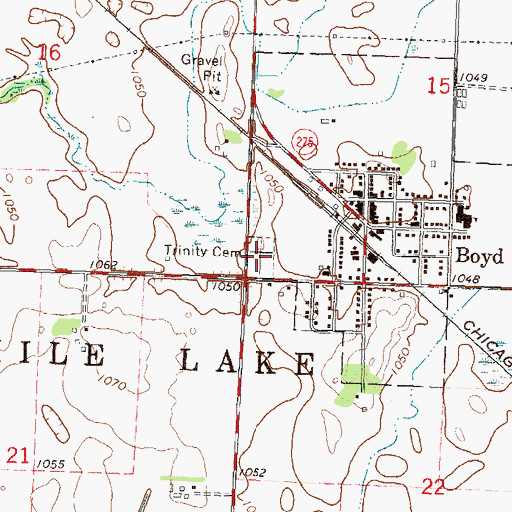 Topographic Map of Trinity Cemetery, MN