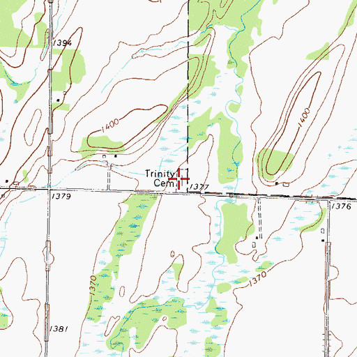 Topographic Map of Trinity Cemetery, MN