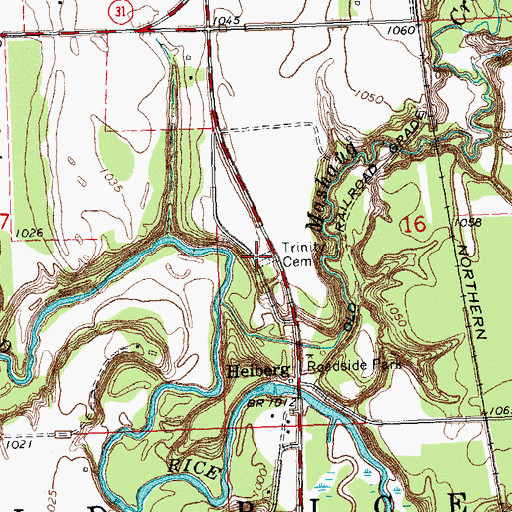 Topographic Map of Trinity Cemetery, MN