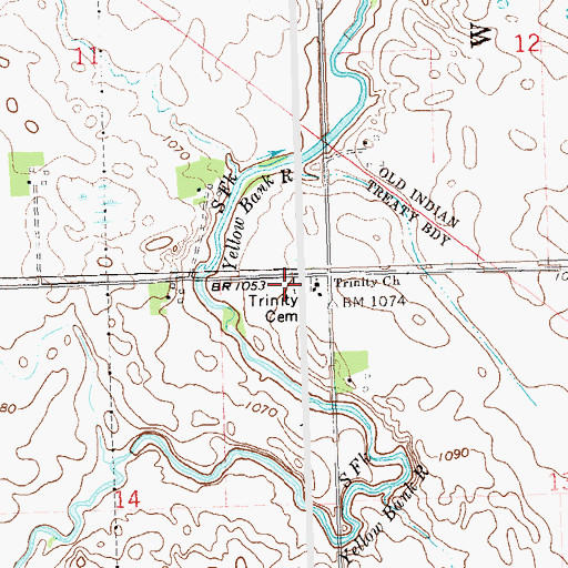 Topographic Map of Trinity Cemetery, MN