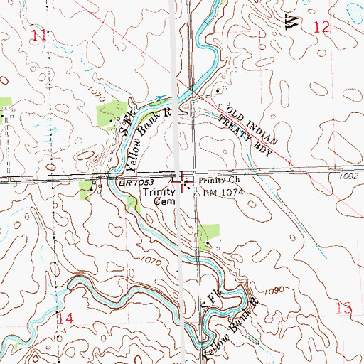 Topographic Map of Trinity Church, MN