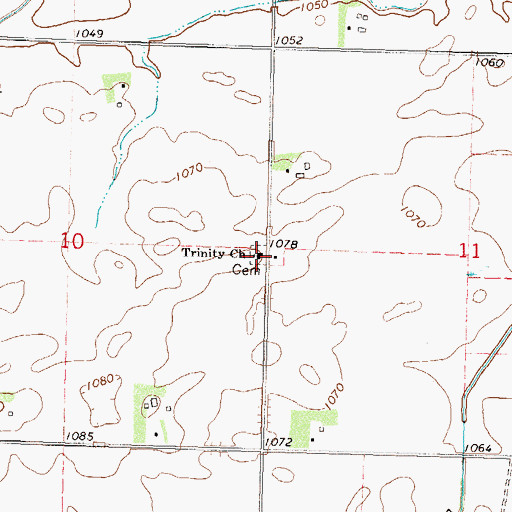 Topographic Map of Trinity Church, MN