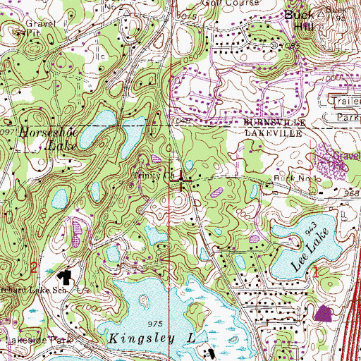 Topographic Map of Trinity Church, MN