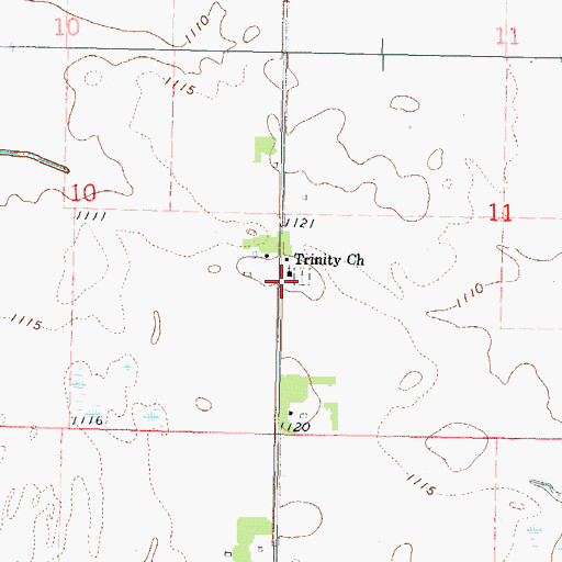 Topographic Map of Trinity Church, MN