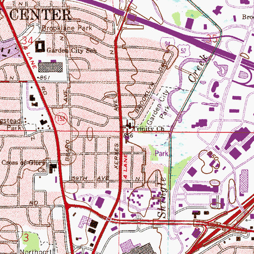 Topographic Map of Trinity Church, MN