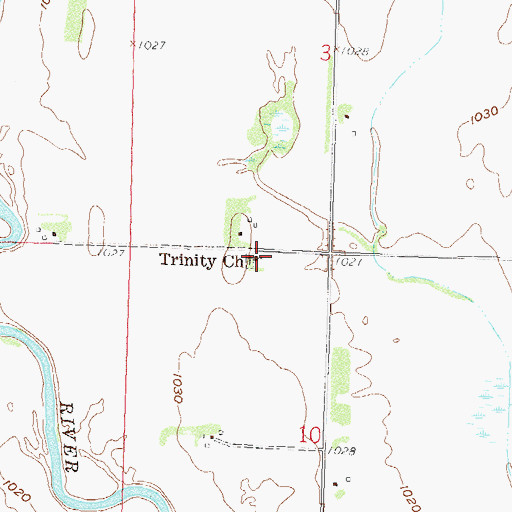 Topographic Map of Trinity Church, MN