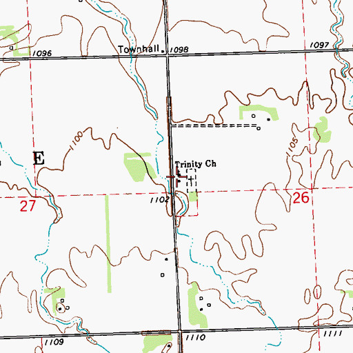 Topographic Map of Trinity Church, MN