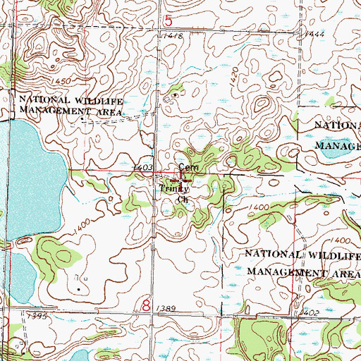 Topographic Map of Trinity Church, MN
