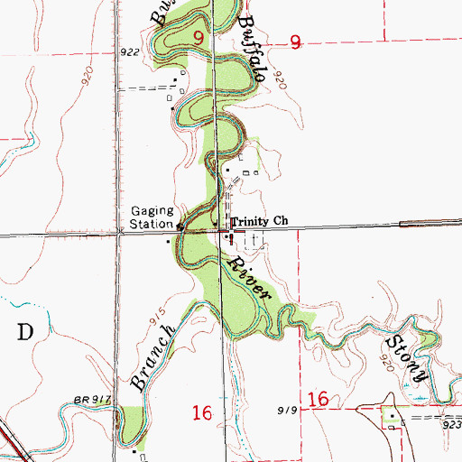 Topographic Map of Trinity Church, MN