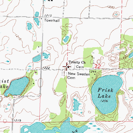 Topographic Map of Trinity Church, MN
