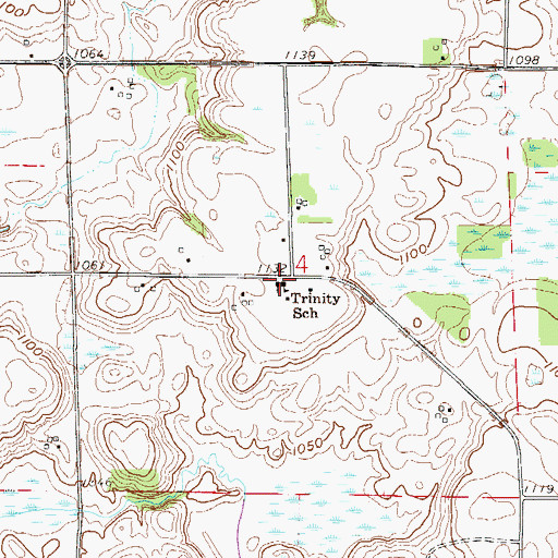 Topographic Map of Trinity School, MN