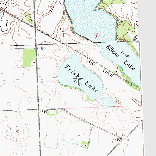 Topographic Map of Trisko Lake, MN