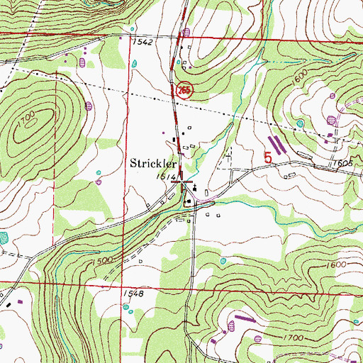 Topographic Map of Fall Creek School (historical), AR