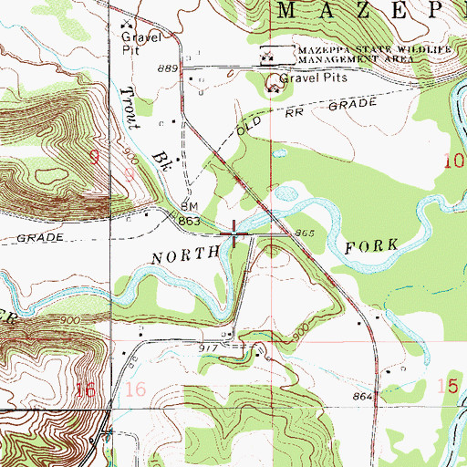 Topographic Map of Trout Brook, MN