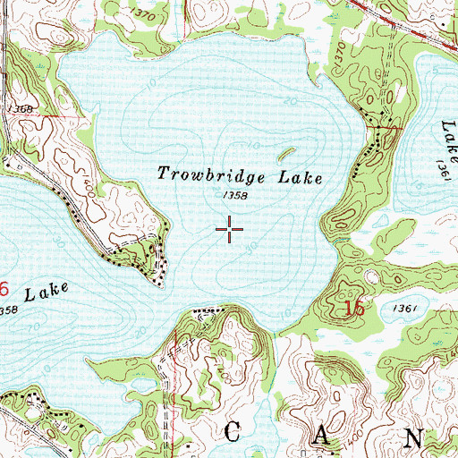 Topographic Map of Trowbridge Lake, MN