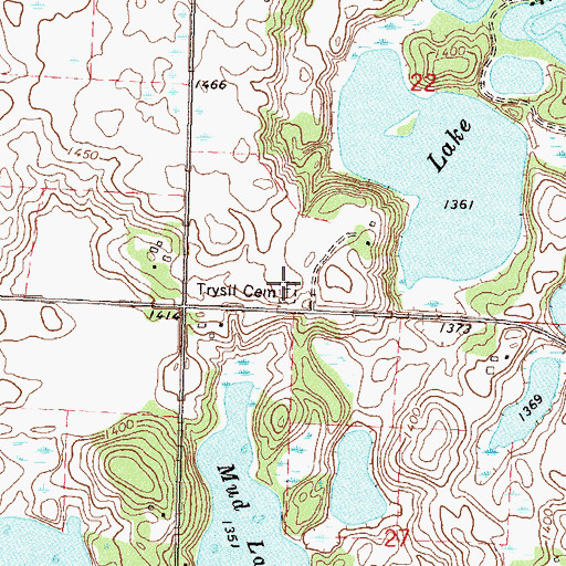 Topographic Map of Trysil Cemetery, MN