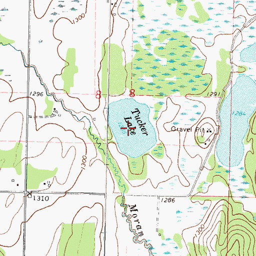 Topographic Map of Tucker Lake, MN