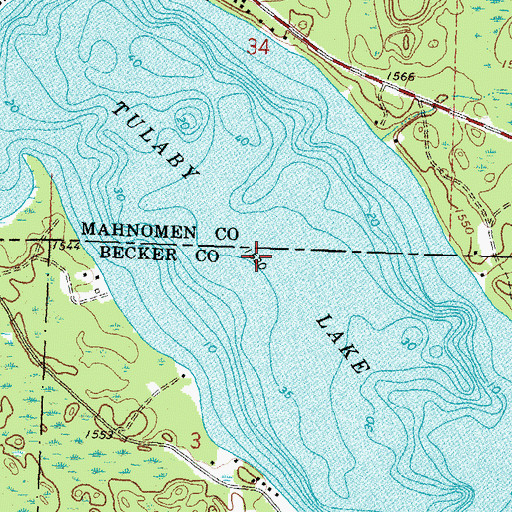 Topographic Map of Tulaby Lake, MN