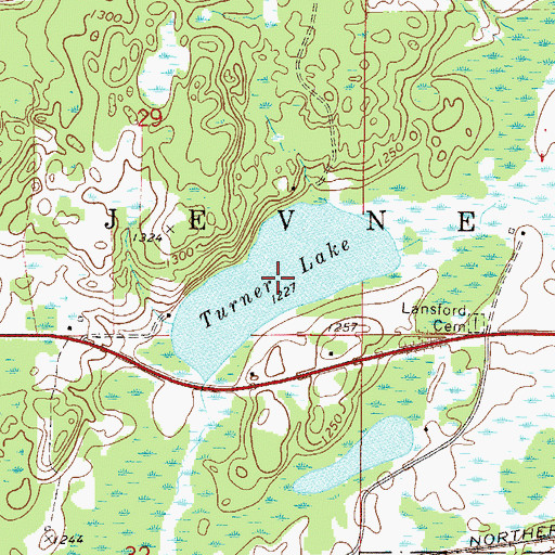 Topographic Map of Turner Lake, MN