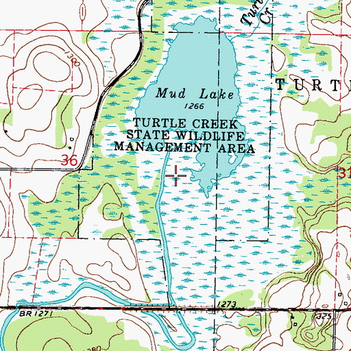Topographic Map of Turtle Creek State Wildlife Management Area, MN