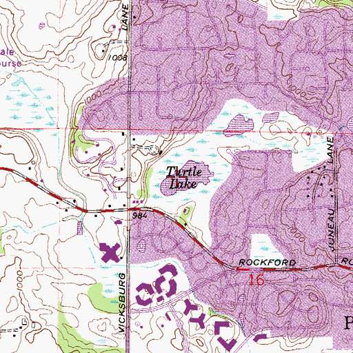 Topographic Map of Turtle Lake, MN