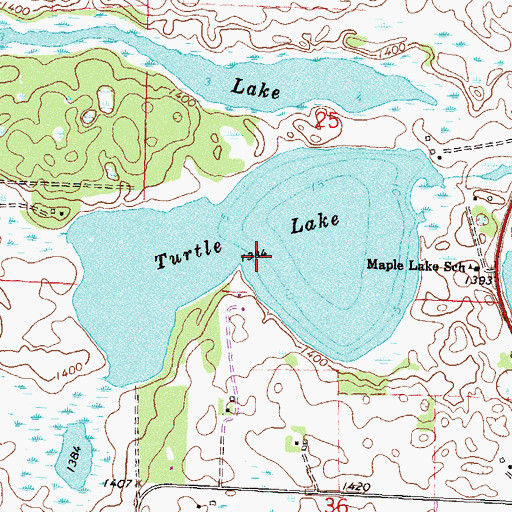 Topographic Map of Turtle Lake, MN