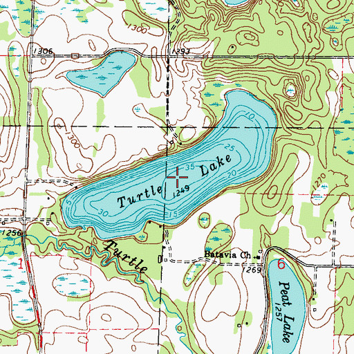 Topographic Map of Turtle Lake, MN