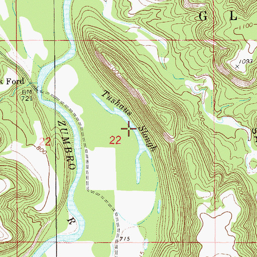 Topographic Map of Tushaus Slough, MN